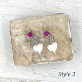 Gnome Earrings Silver Confetti Glitter Style 2