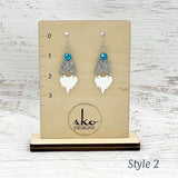 Gnome Earrings Silver Glitter Style 2