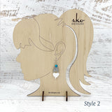 Gnome Earrings Silver Glitter Style 2