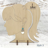Gnome Earrings Silver Glitter Style 3