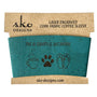 I'm a simple woman cup sleeve with mug paw flip flops in teal cork fabric