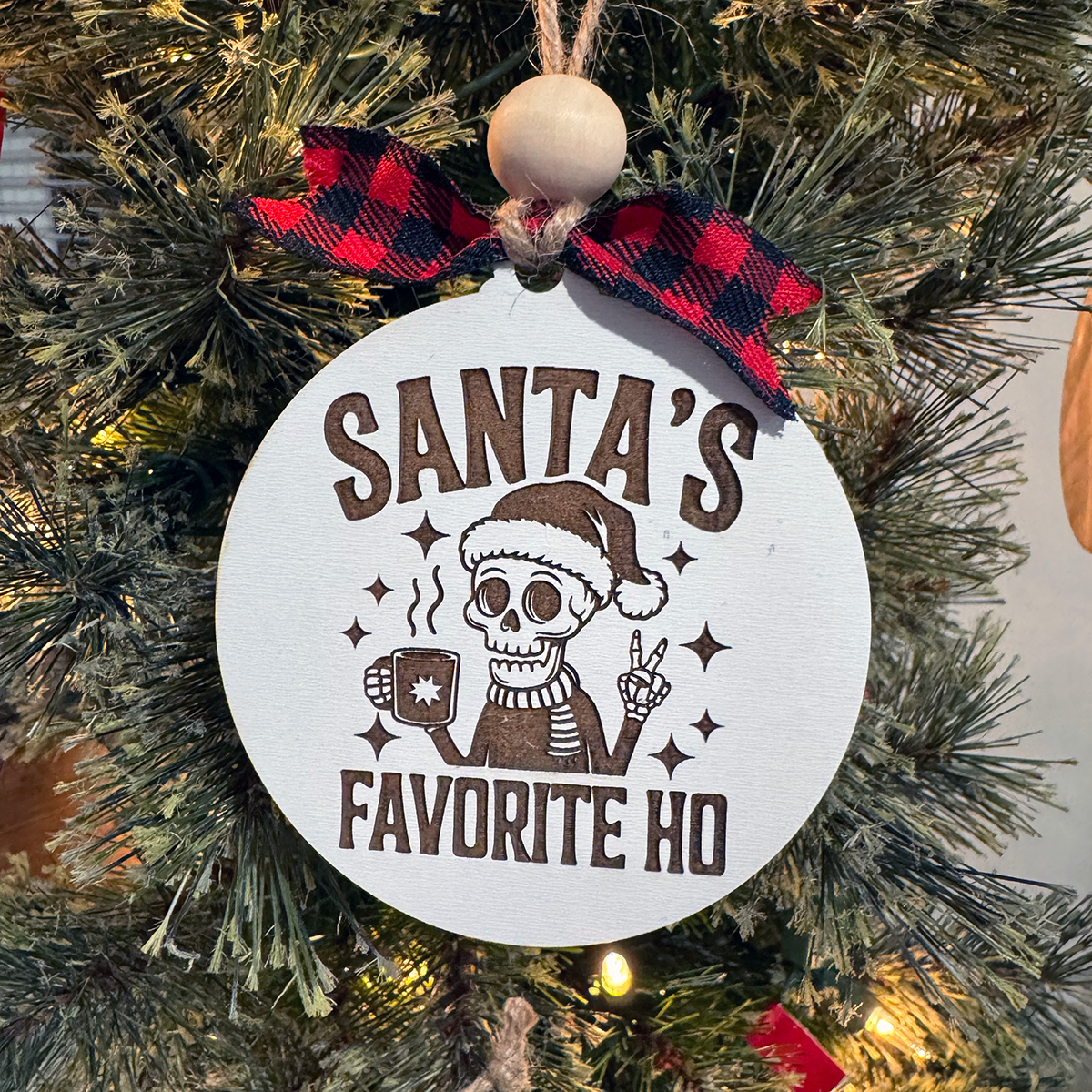 Santa's Favorite Ho Skeleton Ornament | Handcrafted Holiday Decor