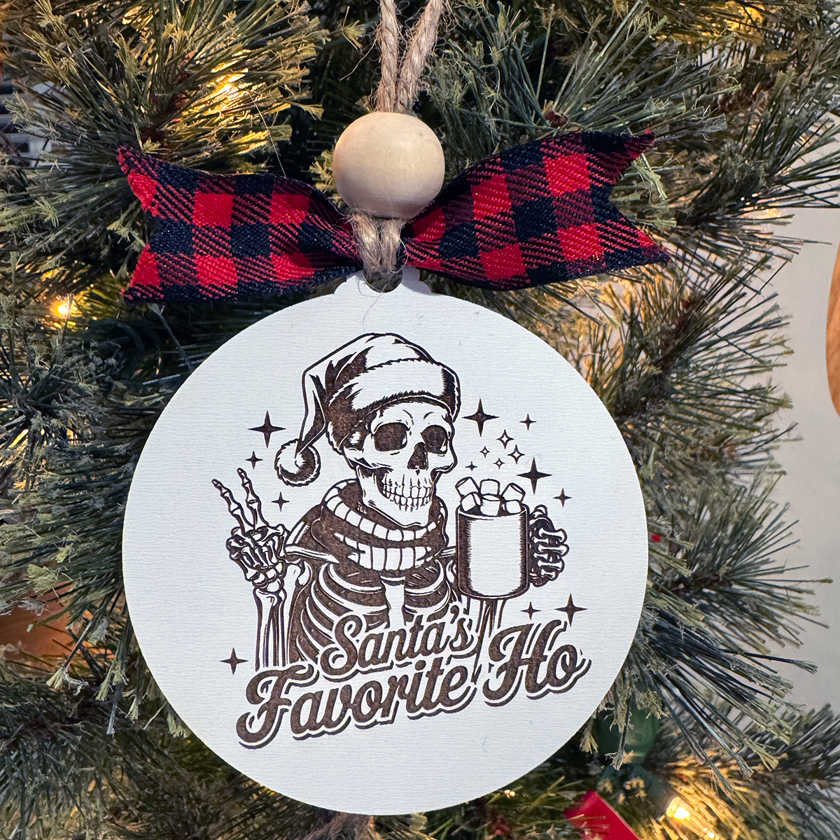 Santa's Favorite Ho Skeleton Ornament | Handcrafted Holiday Decor