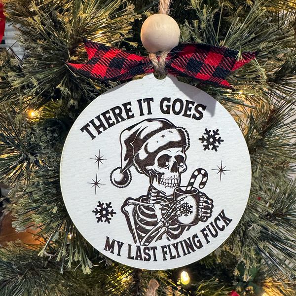 There It Goes Skeleton Ornament | Funny Holiday Decor