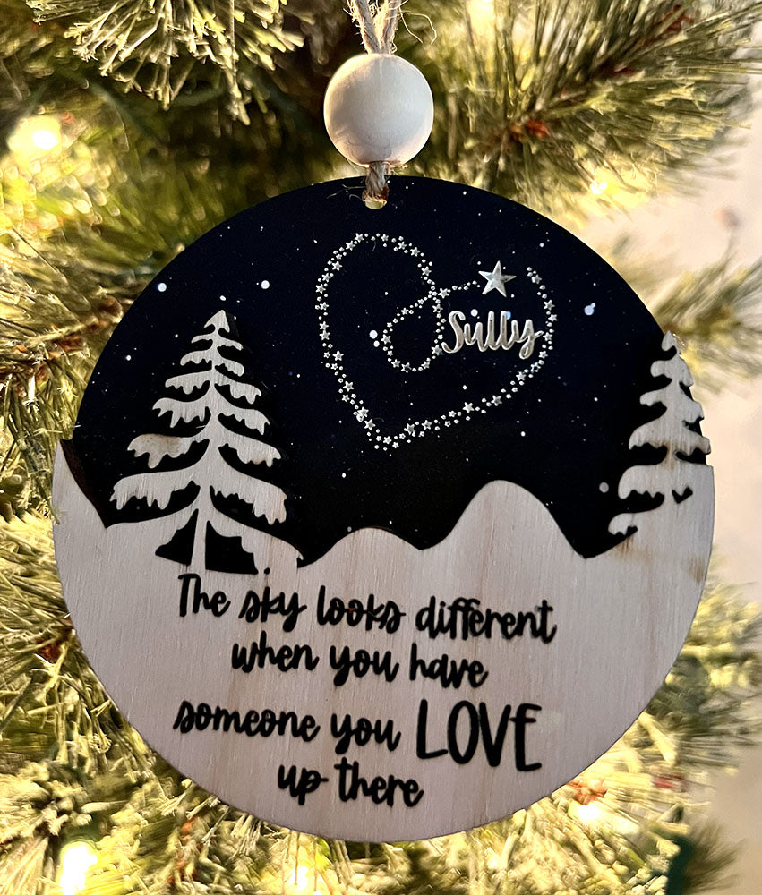 Memorial Ornament - The Sky Looks Different - Personalized Remembrance Gift