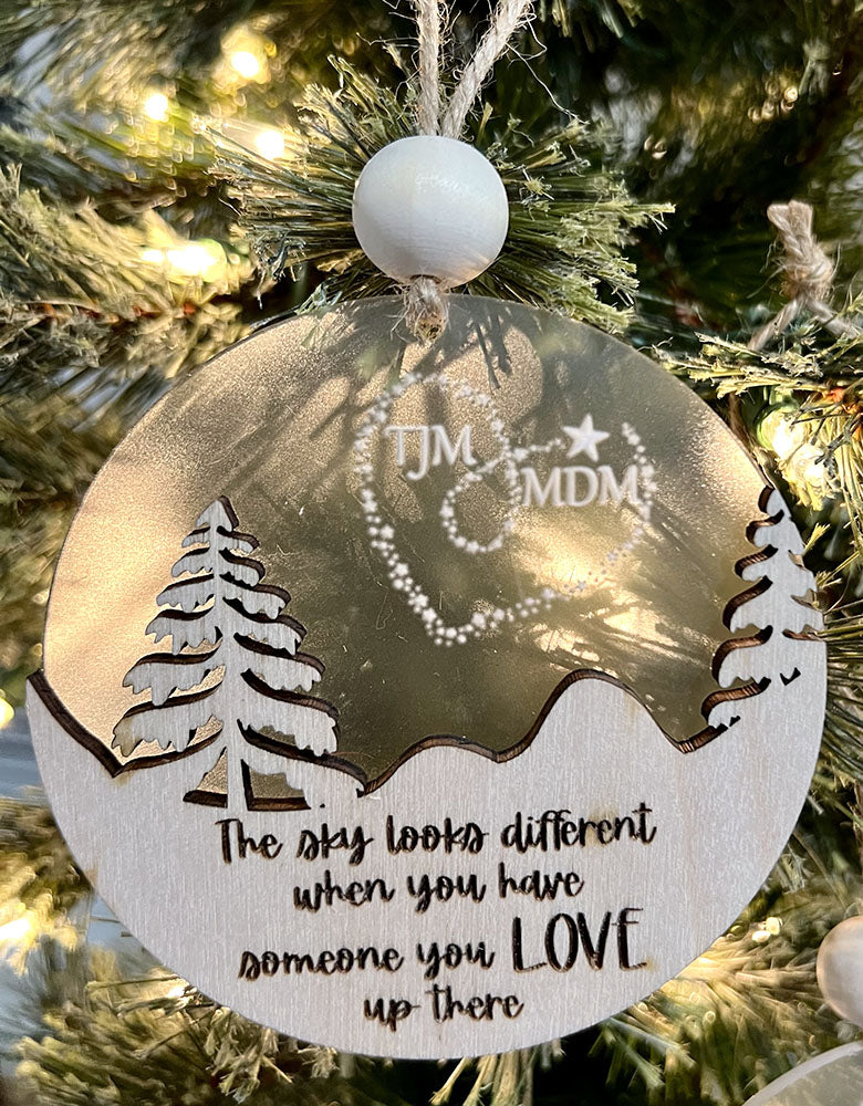 Memorial Ornament - The Sky Looks Different - Personalized Remembrance Gift