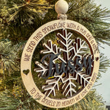 Snowflake Memorial Ornament Attached