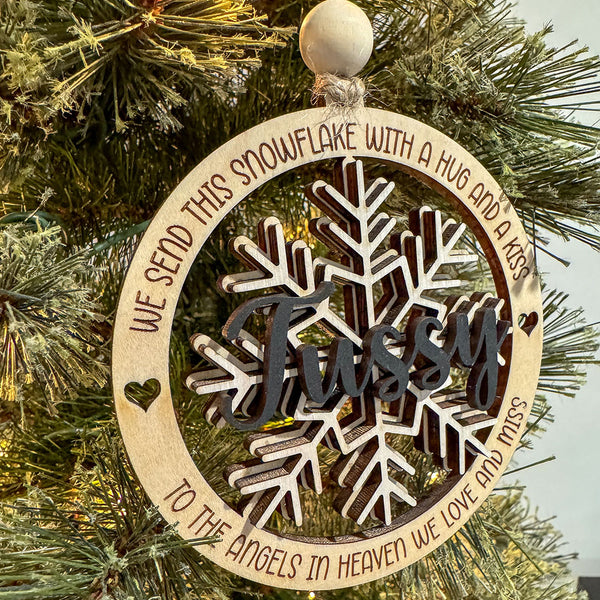 Snowflake Memorial Ornament Attached