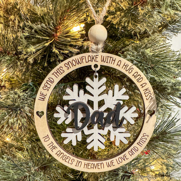 Snowflake Memorial Ornament Dangle
