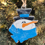 Handcrafted Wooden Snowman Ornament - Rustic Christmas Tree Decoration