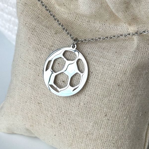 Personalized Soccer Necklace - Custom Stainless Steel Sports Jewelry