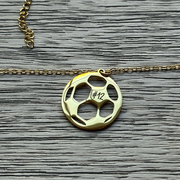Personalized Soccer Necklace - Custom Stainless Steel Sports Jewelry