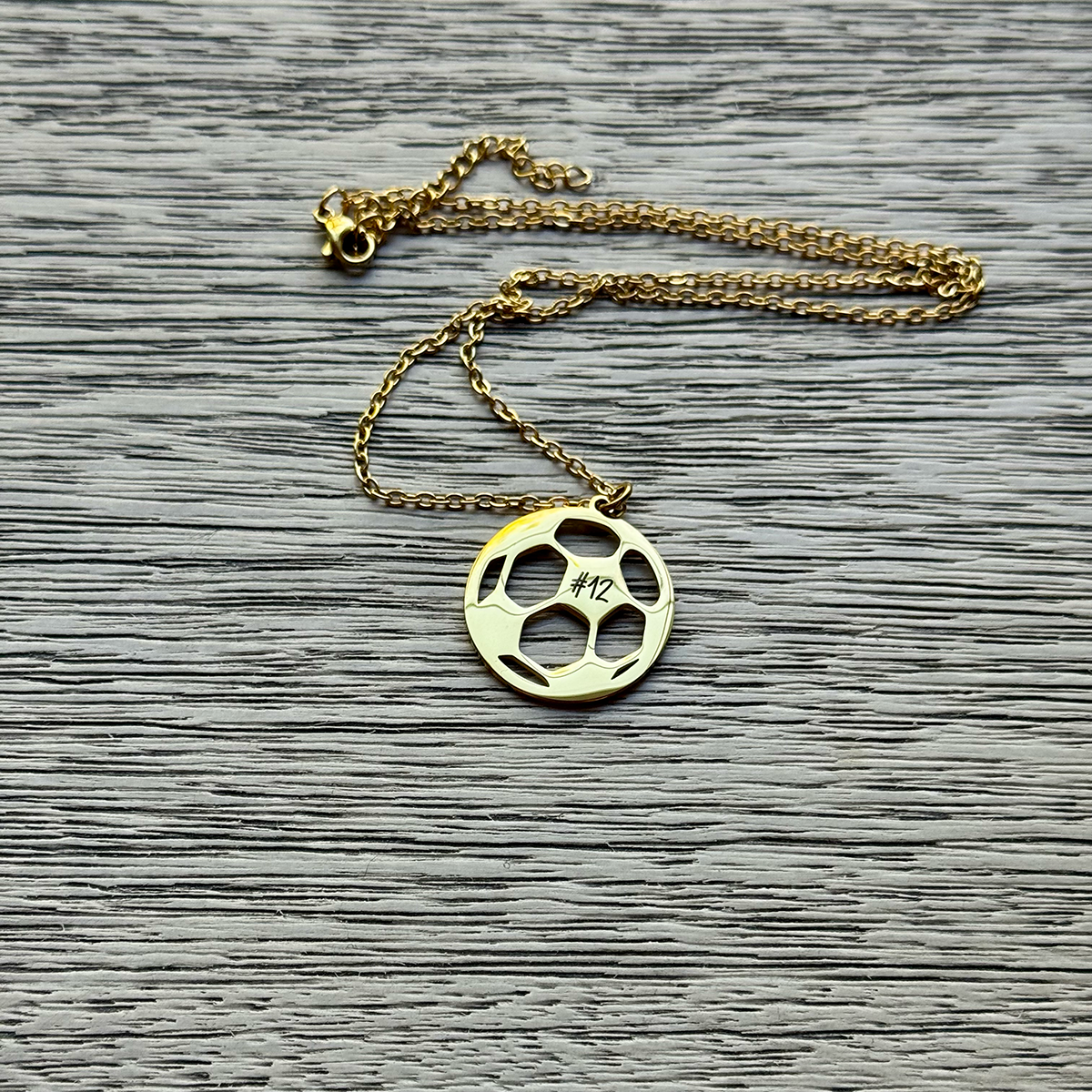 Personalized Soccer Necklace - Custom Stainless Steel Sports Jewelry