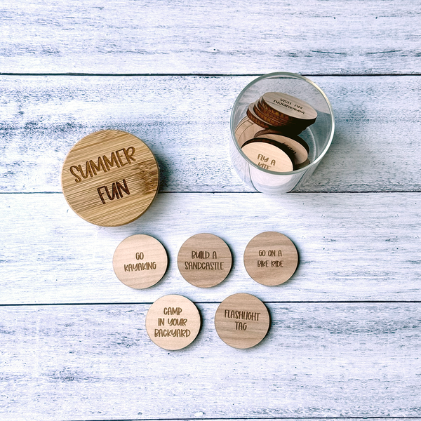 Summer Fun Activity Tokens Jar - 20 Exciting Adventures for Couples, Families & All Ages