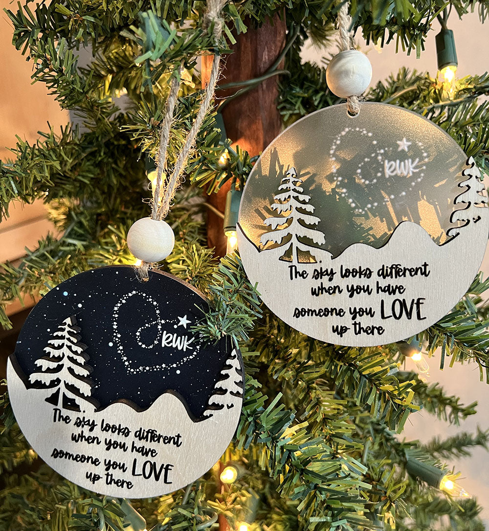 Memorial Ornament - The Sky Looks Different - Personalized Remembrance Gift