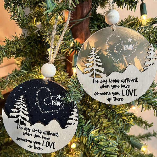 Memorial Ornament - The Sky Looks Different - Personalized Remembrance Gift