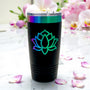 20oz Lotus Flower Laser Engraved Tumbler - Insulated Stainless Steel Travel Mug