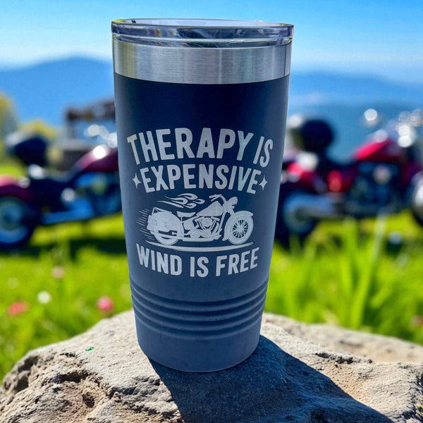 20oz Wind Therapy Motorcycle Design Travel Tumbler - Insulated Stainless Steel