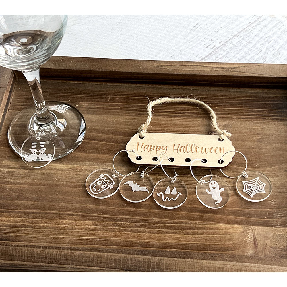 Halloween Wine Charms Set - Spooky Party Accessories for Wine Glasses