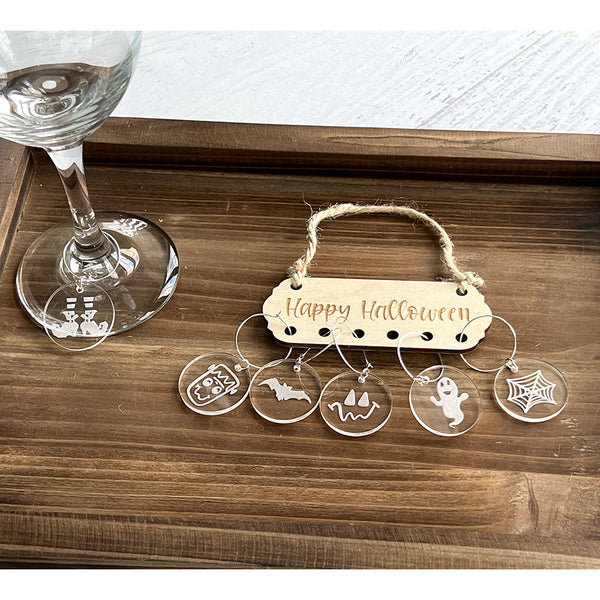 Halloween Wine Charms Set - Spooky Party Accessories for Wine Glasses