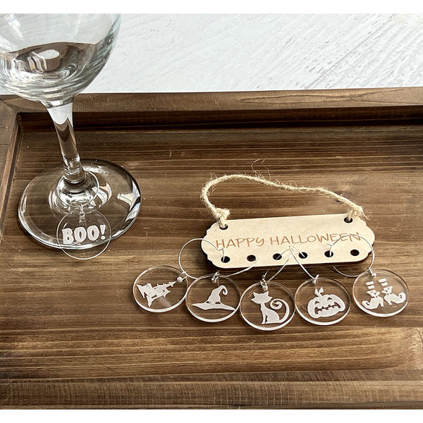 Halloween Wine Charms Set - Spooky Party Glass Markers for Wine Lovers