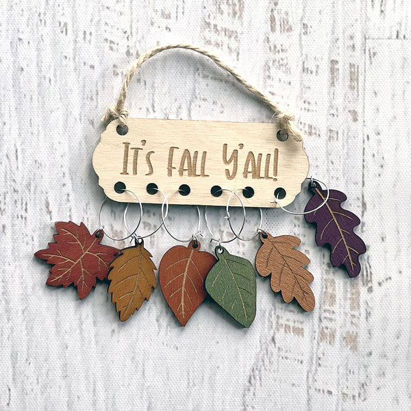 Fall Metallic Leaf Wine Charms Set - Elegant Autumn Table Decor