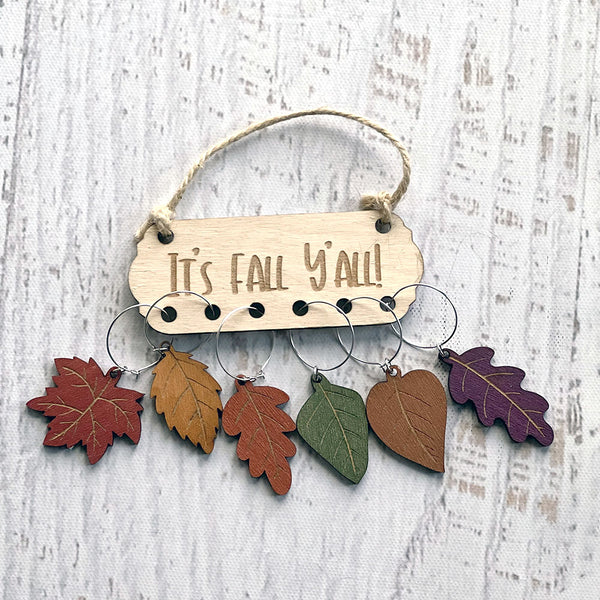 Fall Metallic Leaf Wine Charms Set - Elegant Autumn Table Decor