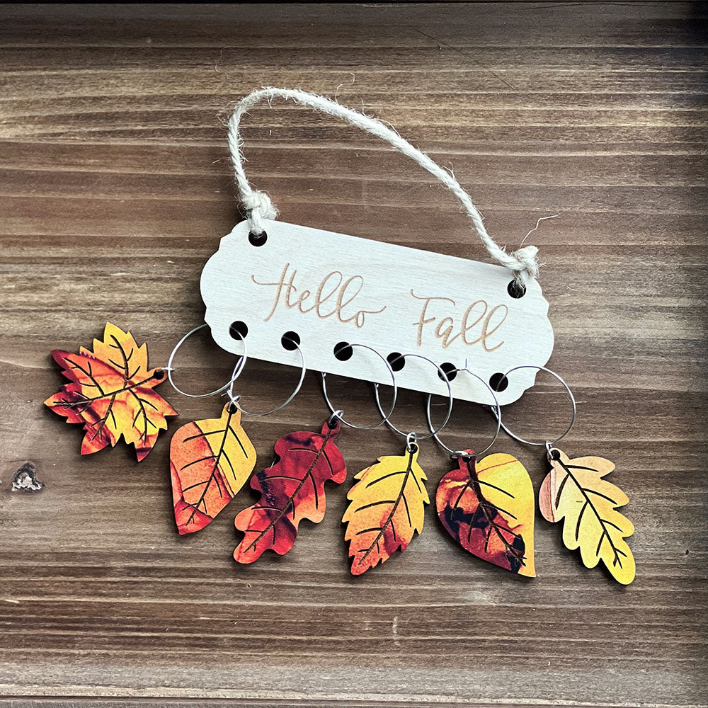 Handcrafted Fall Leaf Wine Charms Set - Premium Wood Wine Glass Markers