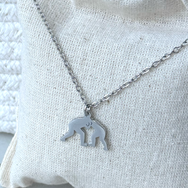 Personalized Wrestling Necklace - Custom Name Sports Jewelry Gift