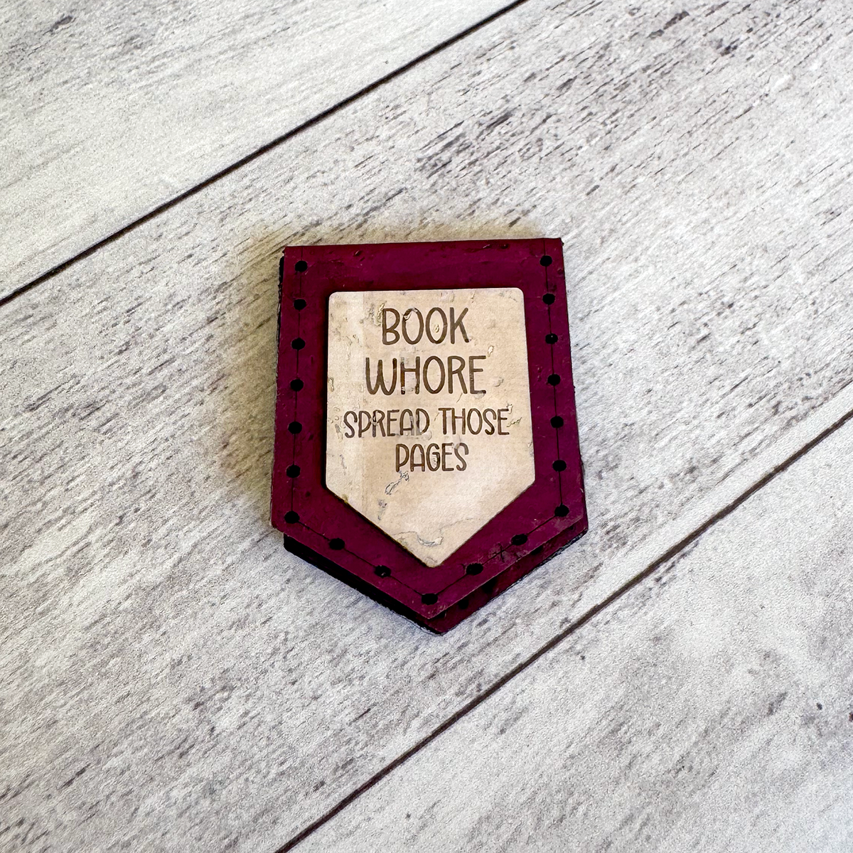 'Book Whore Spread Those Pages' Magnetic Cork Bookmark | Eco-Friendly Reading Gift