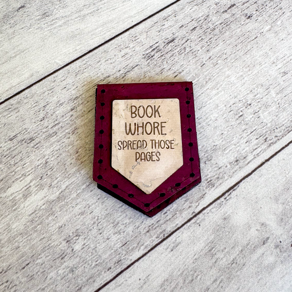 'Book Whore Spread Those Pages' Magnetic Cork Bookmark | Eco-Friendly Reading Gift