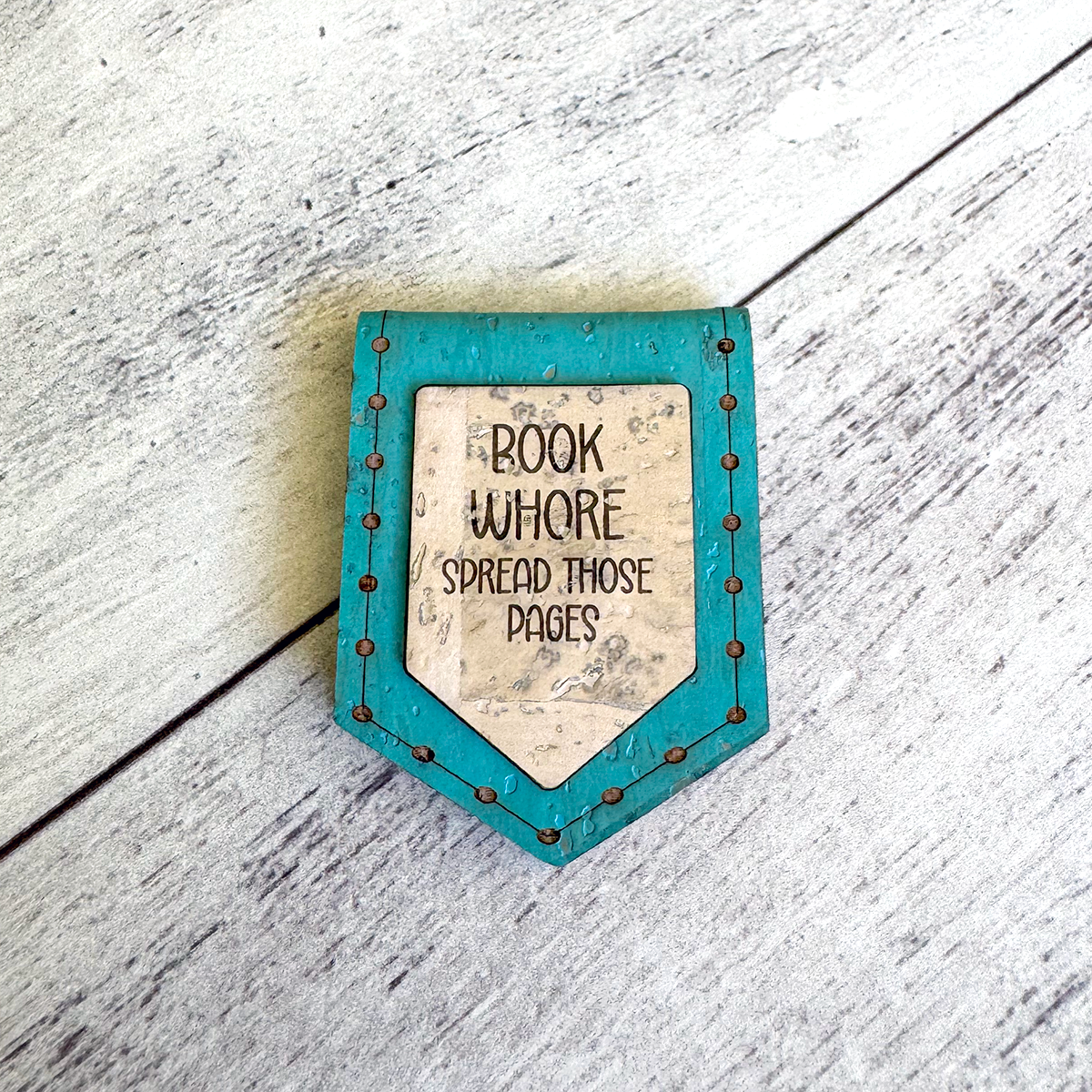 'Book Whore Spread Those Pages' Magnetic Cork Bookmark | Eco-Friendly Reading Gift