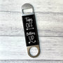 Premium Leatherette Bottle Opener - Engraved 'Tops Off Bottoms Up' Bar Tool