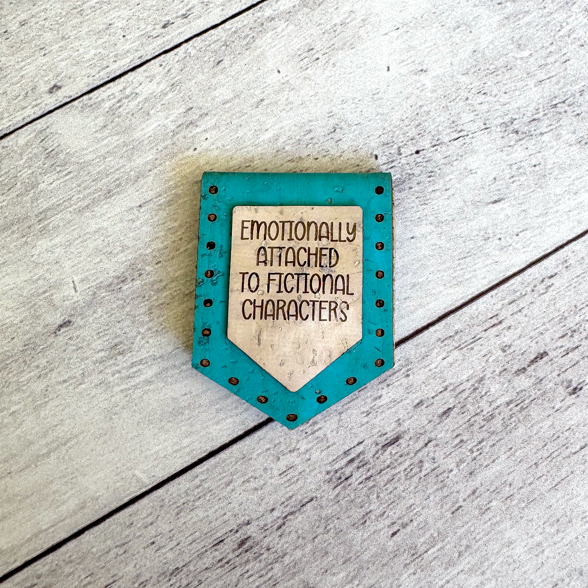 'Emotionally Attached to Fictional Characters' - Magnetic Cork Bookmark