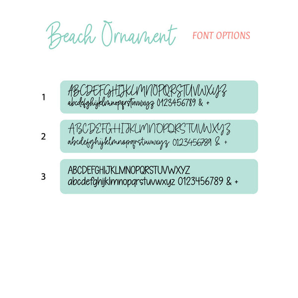 Personalized Beach Heart Ornament - Custom Gift with Initials & Date