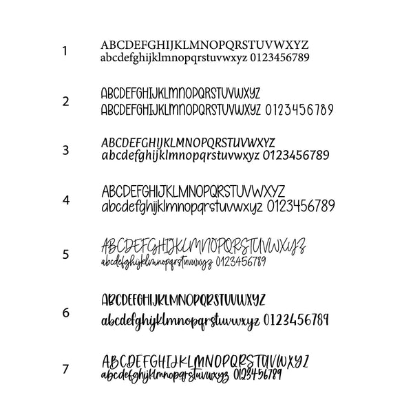 Set of handwritten-style letters and numbers for engraved jewelry on a white background