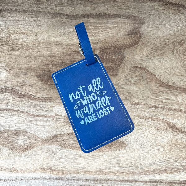 Custom Engraved Leatherette Luggage Tag - Personalized Travel Identifier