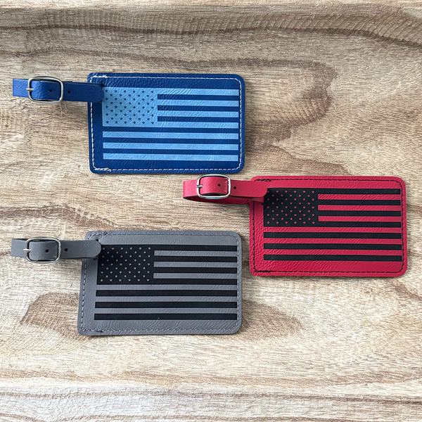 Custom Engraved Leatherette Luggage Tag - Personalized Travel Identifier