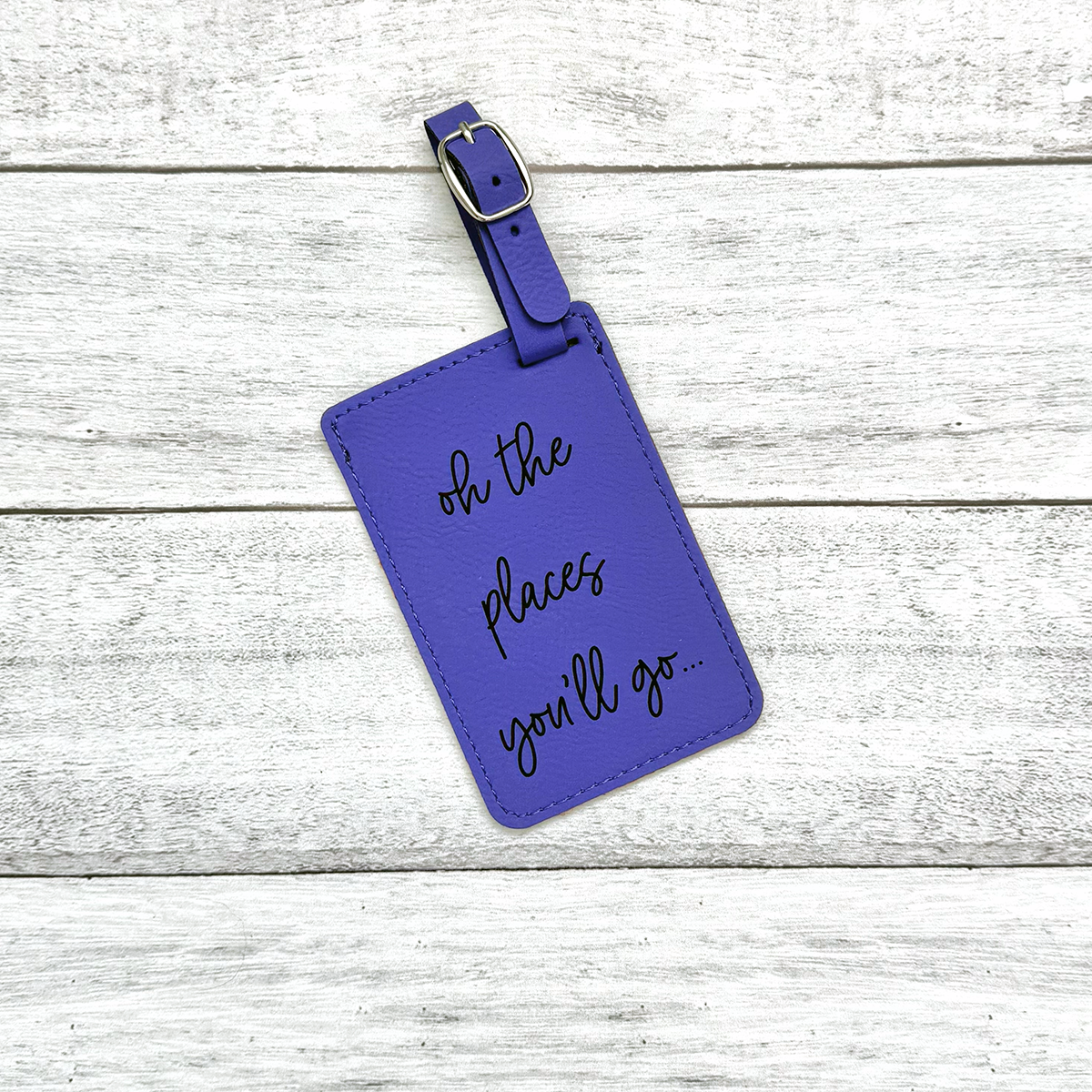 Custom Engraved Leatherette Luggage Tag - Personalized Travel Identifier