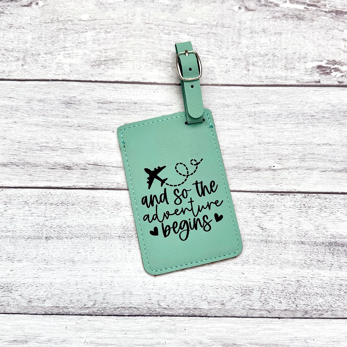 Custom Engraved Leatherette Luggage Tag - Personalized Travel Identifier