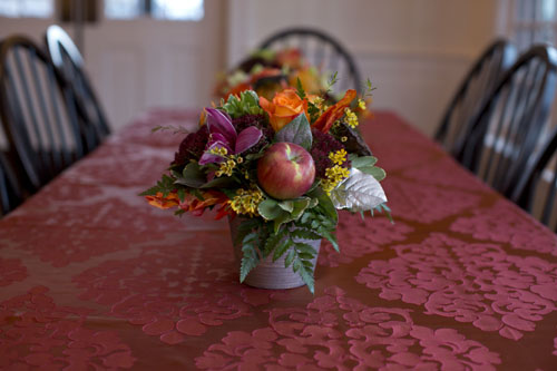 Centerpiece by Katydid Flowers designed for The Knot's Marketing Mixer at Boston Tea Party Ships & Museum.  Photo courtesy of Carly Michelle Photography.