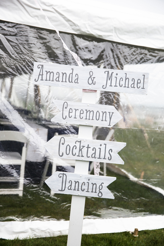 Signs helped to guide guests at this beach wedding at Pelham House Resort in Dennisport, Mass. Signs by SKO Designs. Photography by Organic Photography.