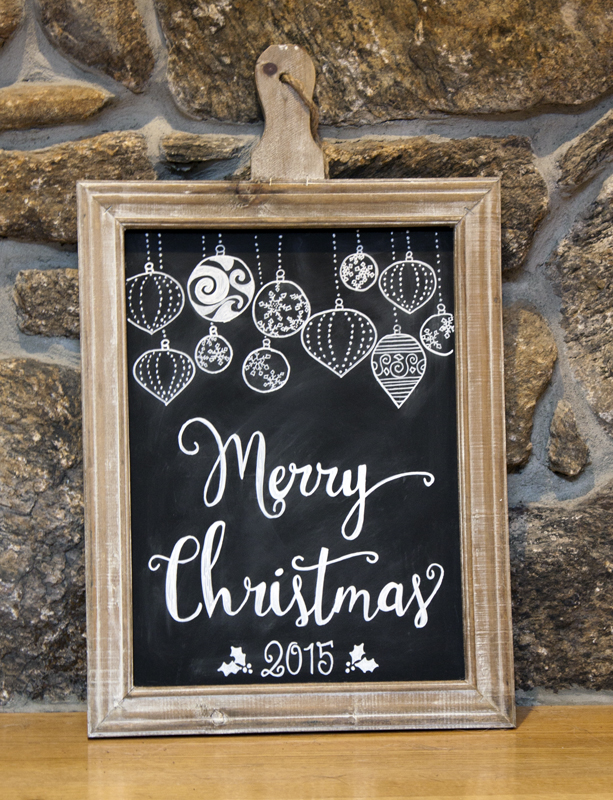 Merry Christmas Ornaments Chalkboard