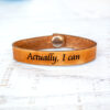 Actually, I can Skinny Leather Bracelet Timber Brown