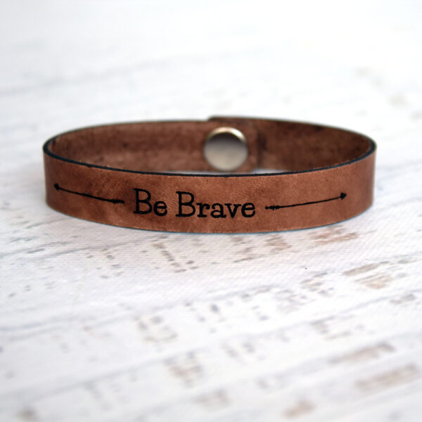 Be Brave Skinny Leather Bracelet Bison Brown