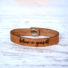 Believe in yourself Skinny Leather Bracelet Timber Brown