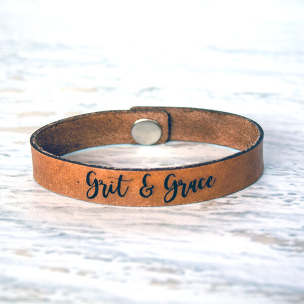 Grit & Grace Skinny Leather Bracelet Java Brown
