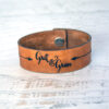 Grit & Grace Medium Wide Leather Bracelet Java Brown