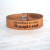 The courage to start, the strength to finish Medium Leather Bracelet Java Brown