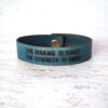 The courage to start, the strength to finish Medium Leather Bracelet Blue